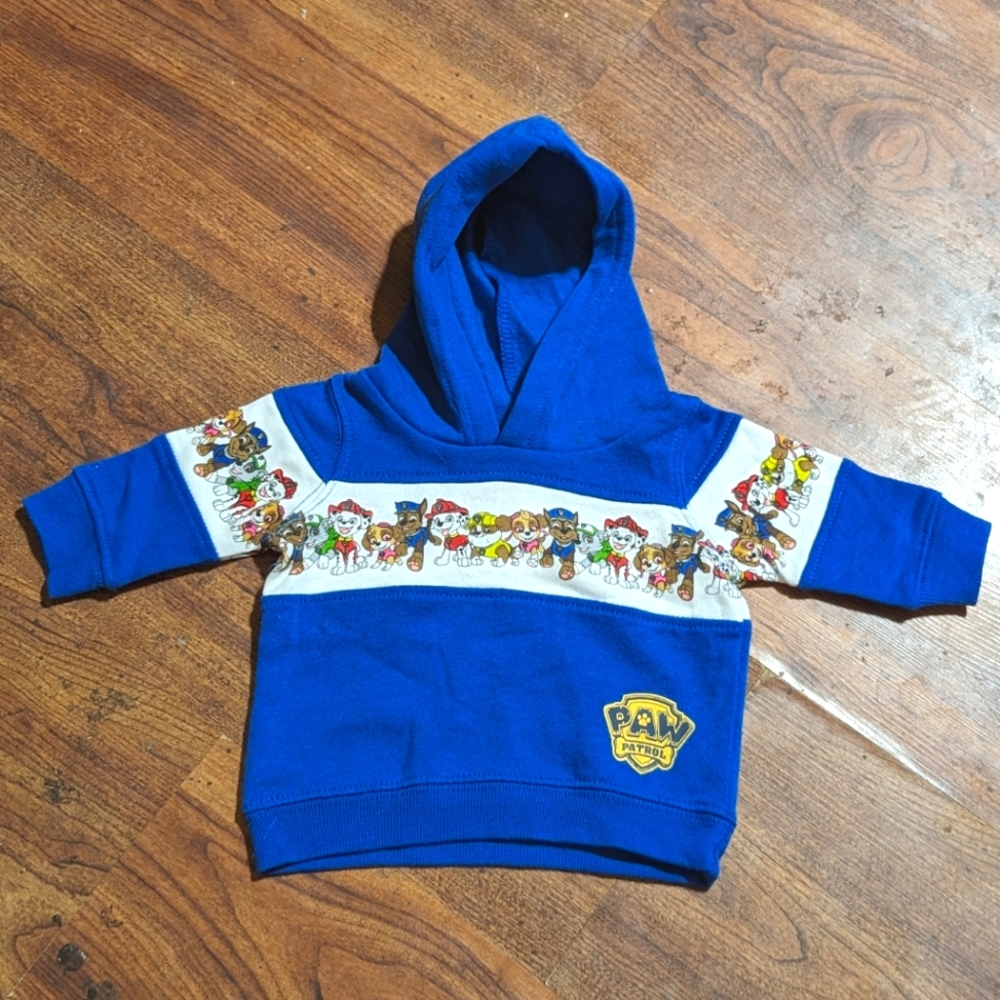 Paw Patrol Newborn Hooded Sweatshirt Deadstock Gen 1 Nickelodeon Pattern EUC